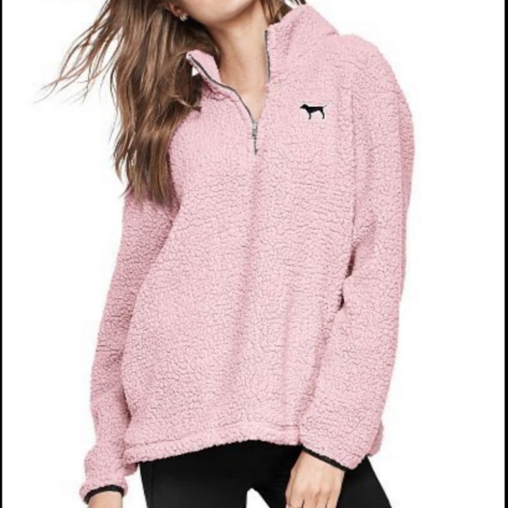 Pink Victoria Secret Oversized boyfriend Sherpa
